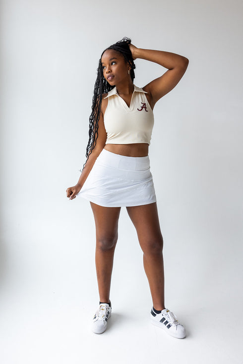 Alabama Logo Patch Polo Crop Tank