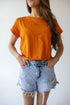 Texas Ritter Repeat Cropped Cuffed Tee
