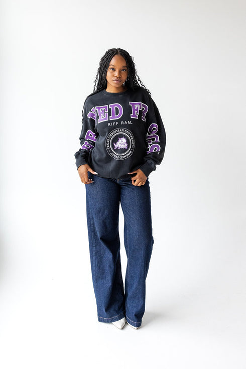 TCU Philly Split Lantern Sleeve Crew