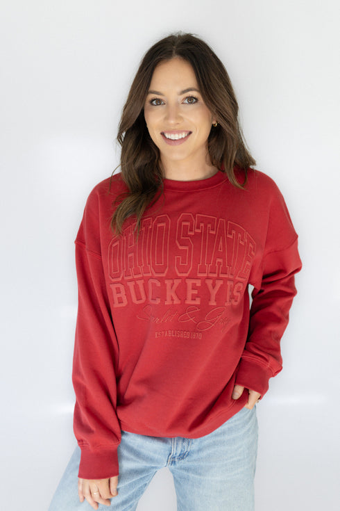 Ohio State Sanders Shadow Lantern Sleeve Crew