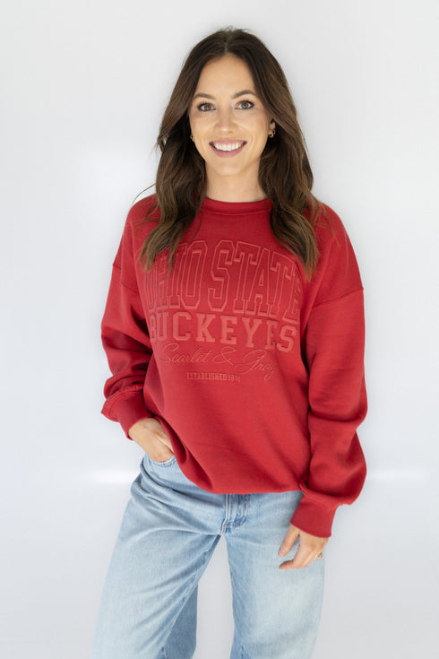 Ohio State Sanders Shadow Lantern Sleeve Crew