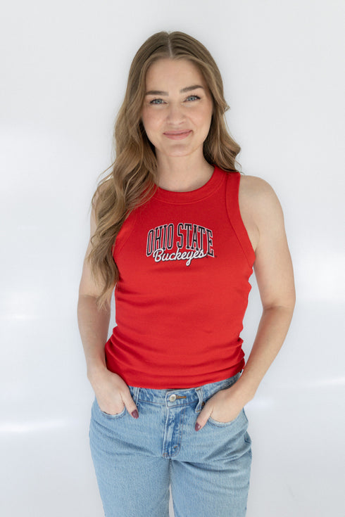 Ohio State Epps Arch Full Length Ribbed Basic Tank