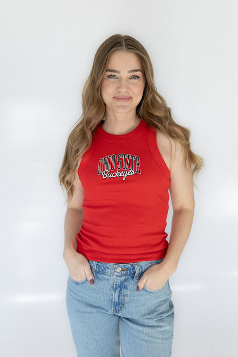 Ohio State Epps Arch Full Length Ribbed Basic Tank