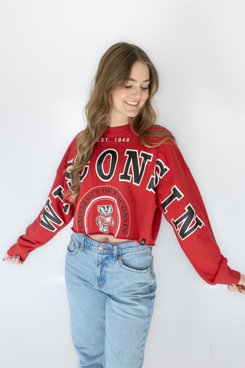 Wisconsin Phipps Split Sleeve Cropped Longsleeve