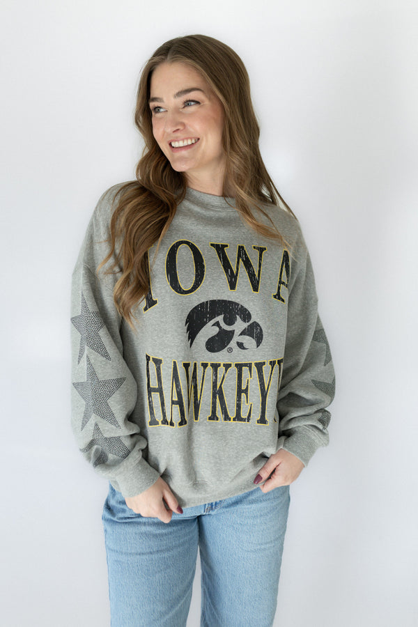 Iowa Wynn Star Sleeve OS Fleece Crew