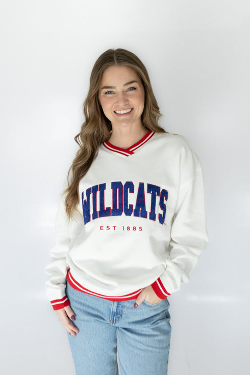Arizona Allen Chenille Varsity V-neck Pullover