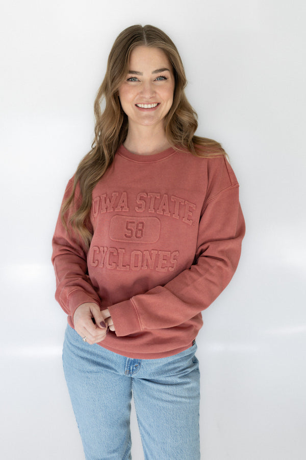 Iowa State Vintage 81 Embossed Comfort Crew