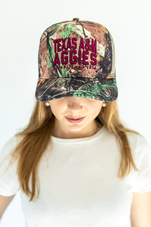 Texas A&M Brando Camo 5 Panel Canvas Baseball Hat