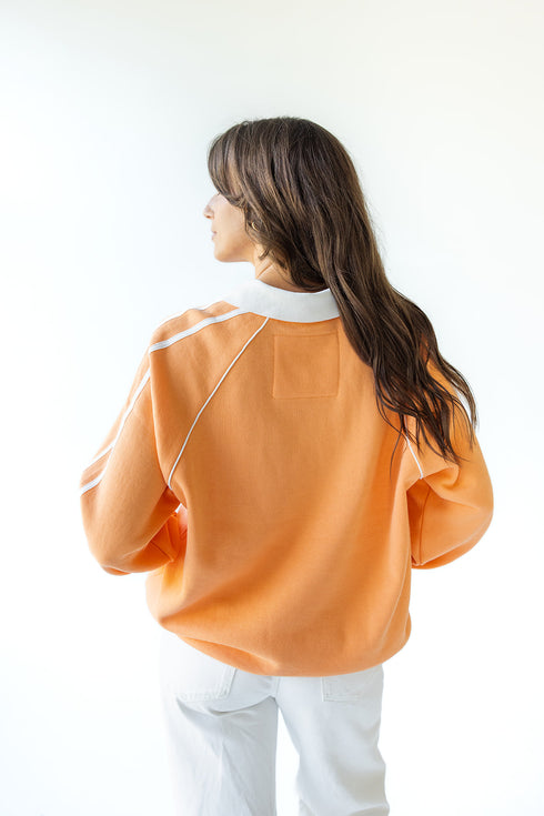 Tennessee Sunday Slate Striped Collar Fleece Crew