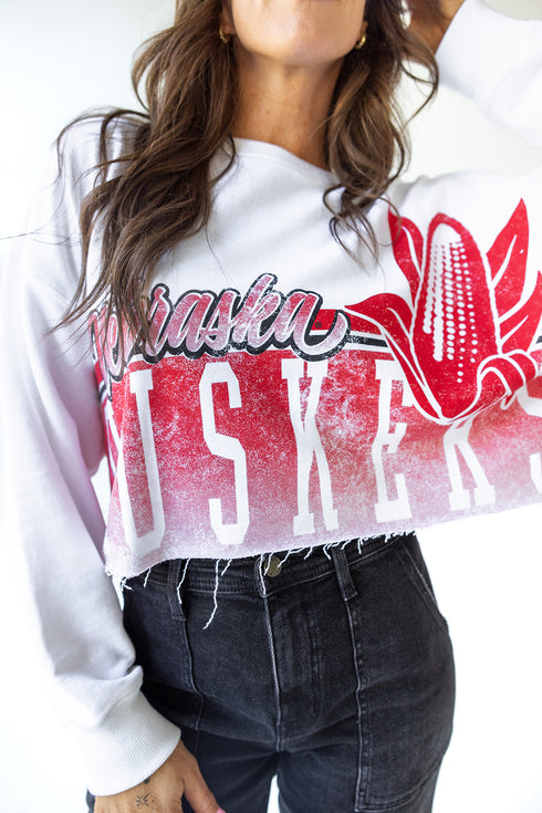 Nebraska Conway Crop Cropped Longsleeve