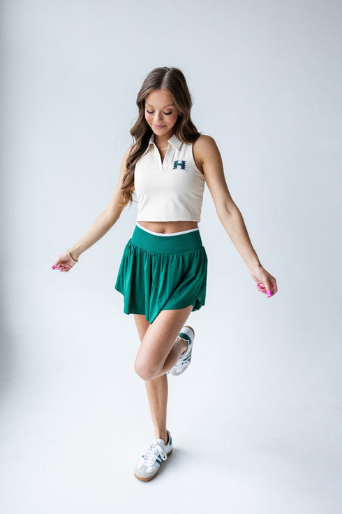 Hawaii Logo Patch Polo Crop Tank