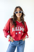 Georgia Sunday Slate Striped Collar Fleece Crew