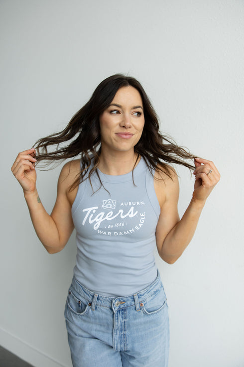 Auburn Kelly Curve Full Length Ribbed Basic Tank