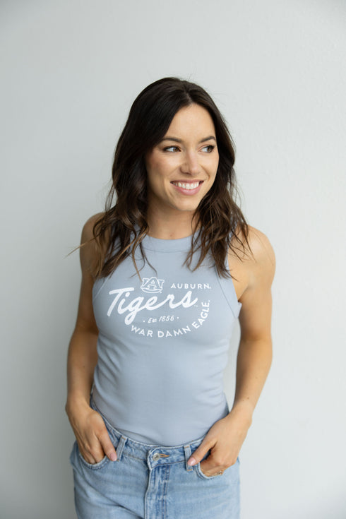 Auburn Kelly Curve Full Length Ribbed Basic Tank