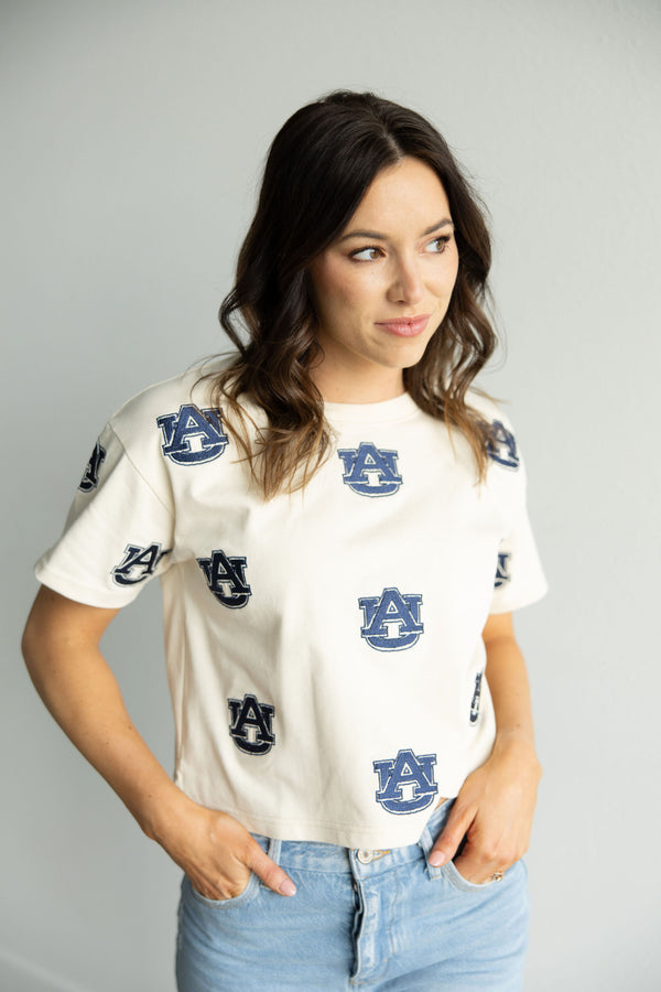 Auburn Ritter Multi Color Heavyweight Crop Tee
