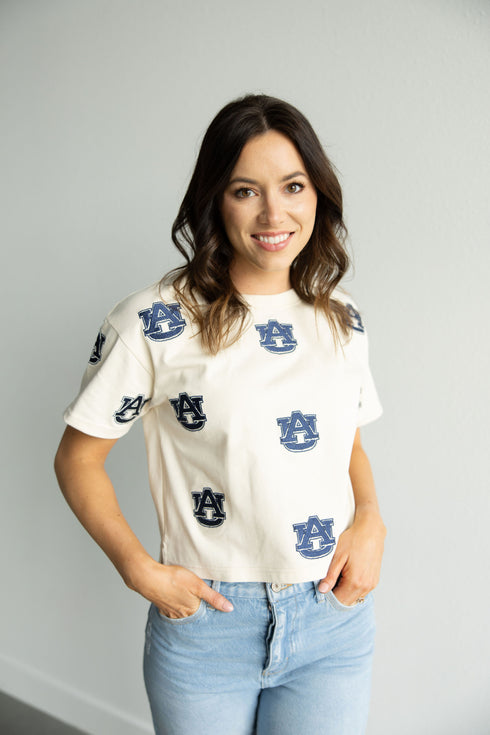 Auburn Ritter Multi Color Heavyweight Crop Tee
