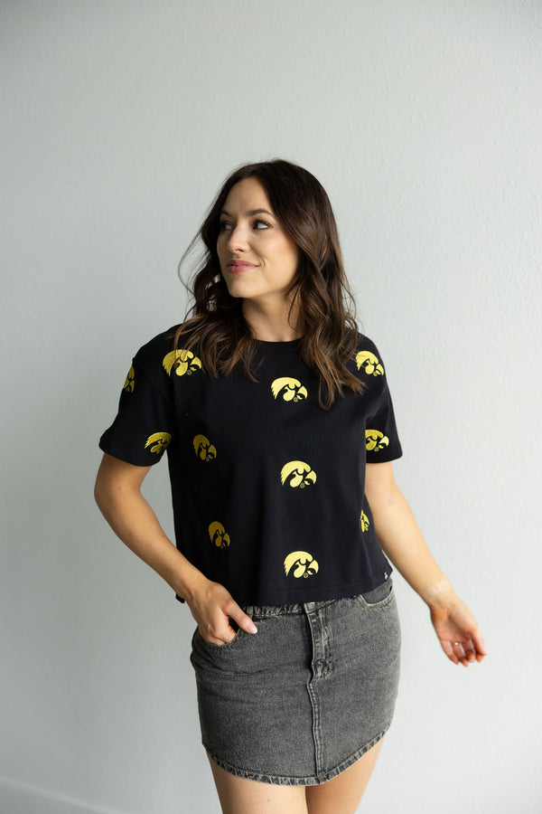 Iowa Ritter Multi Color Heavyweight Crop Tee