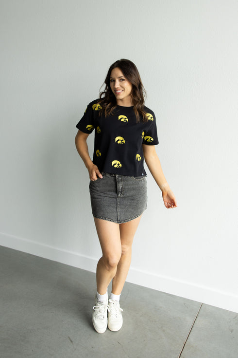 Iowa Ritter Multi Color Heavyweight Crop Tee
