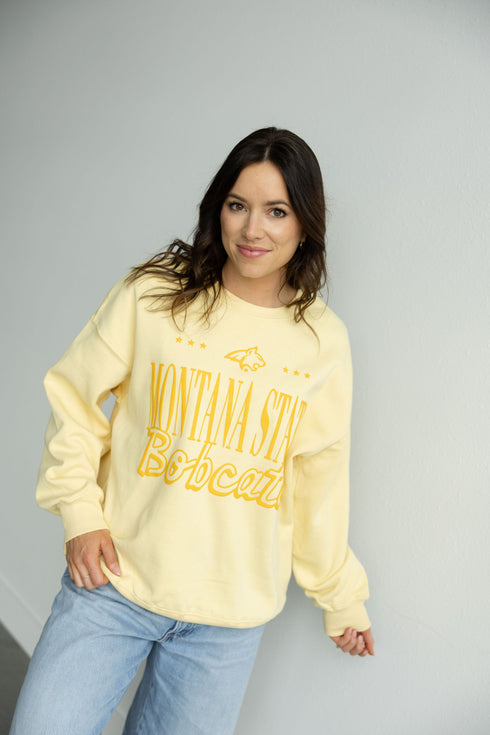 Montana State Perry Puff Lantern Sleeve Crew