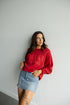 Nebraska Perry Puff Lantern Sleeve Crew