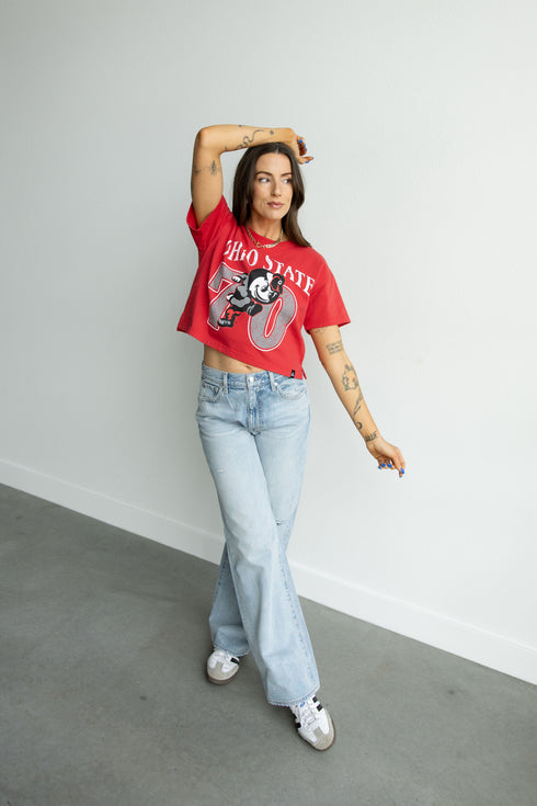 Ohio State Established Club Heavyweight Crop Tee