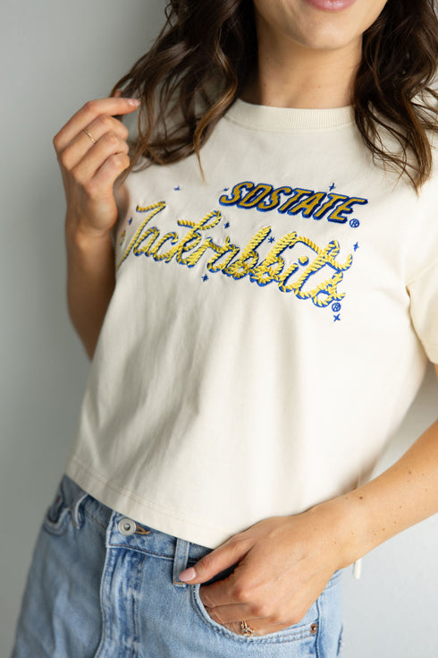 SD State Lasso Luxe Heavyweight Crop Tee