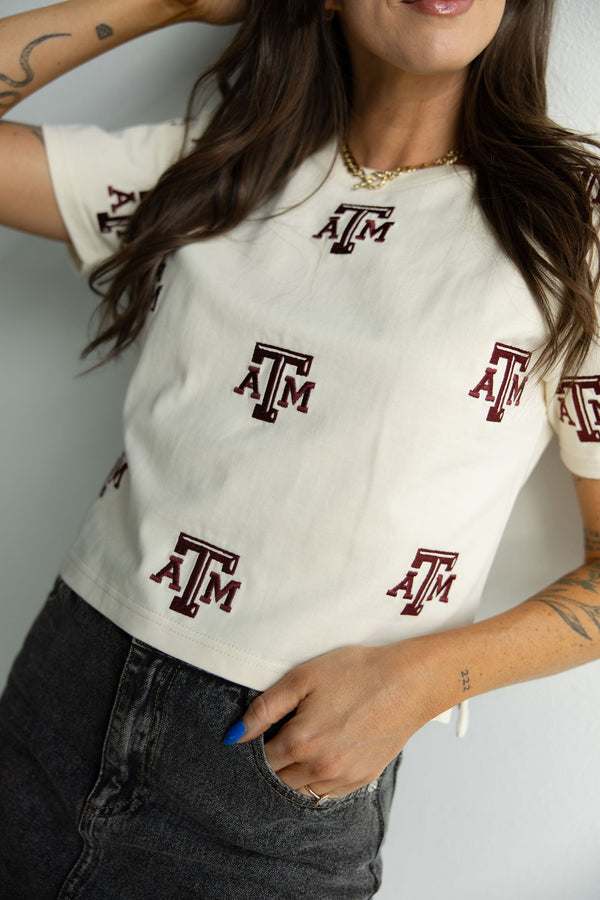 Texas A&M Ritter Multi Color Heavyweight Crop Tee
