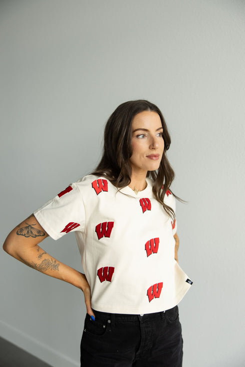 Wisconsin Ritter Multi Color Heavyweight Crop Tee