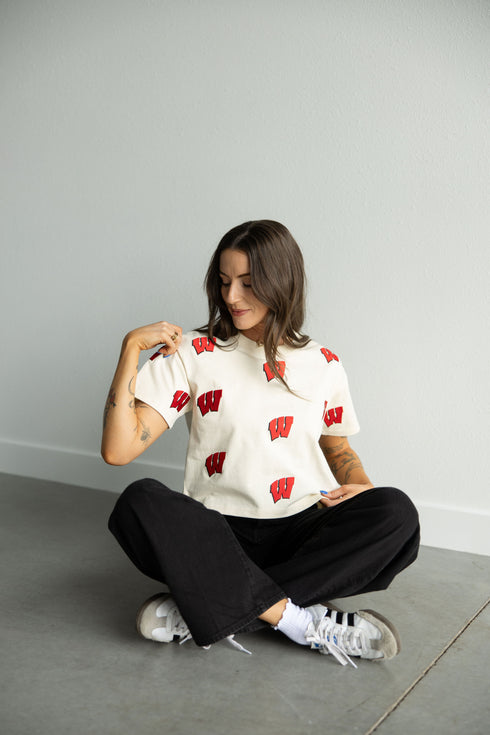 Wisconsin Ritter Multi Color Heavyweight Crop Tee