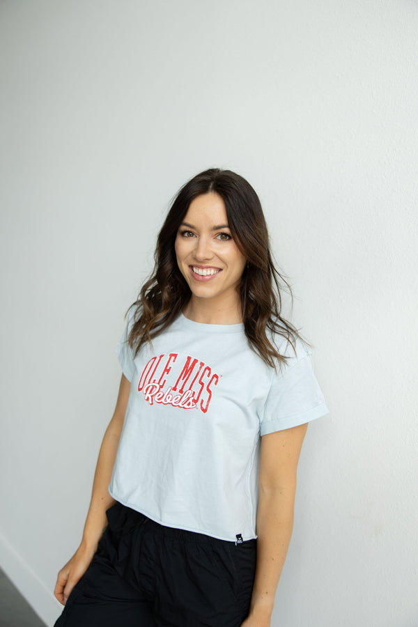 Ole Miss Epps Arch Cropped Cuffed Tee