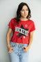 Ohio State Aura Screenprinted Cropped Cuffed Tee