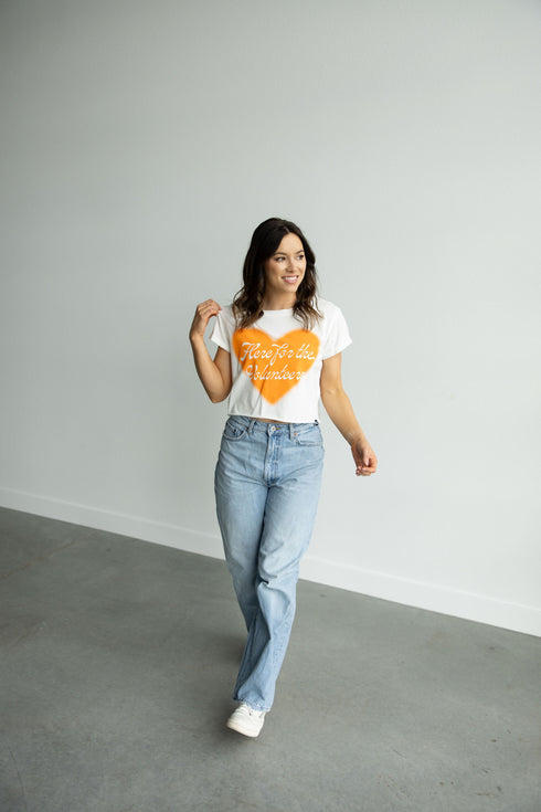 Tennessee Aura Heart Cropped Cuffed Tee