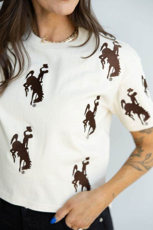 Wyoming Ritter Multi Color Heavyweight Crop Tee