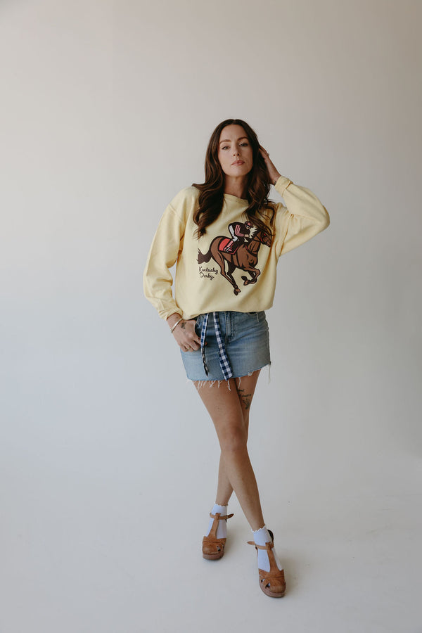 Kentucky Derby Vintage Chenille Corded Crew