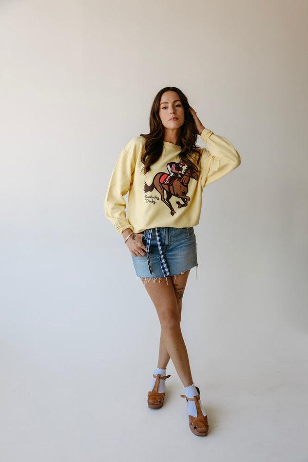 Kentucky Derby Vintage Chenille Corded Crew