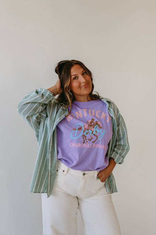 Kentucky Derby Social Stitch OS Band Tee