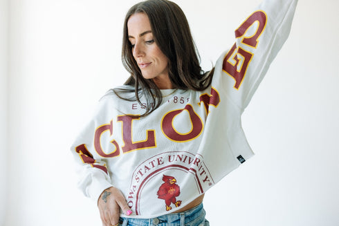 Iowa State Phipps Split Sleeve Cropped Longsleeve