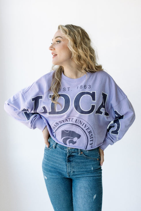 Kansas State Phipps Split Sleeve Cropped Longsleeve