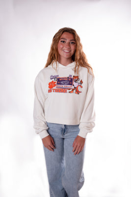 Clemson Layer Patch Luxe Crop Hoodie