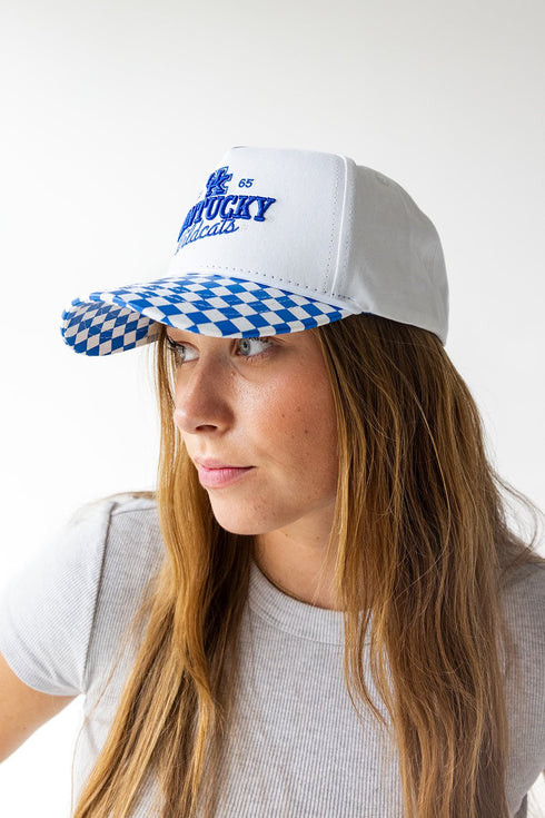 Kentucky Albon Checkered 5 Panel Canvas Baseball Hat