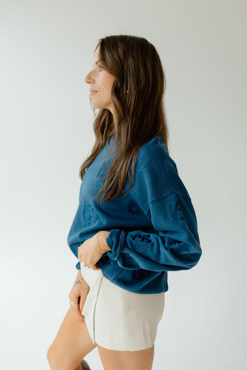 Auburn Ritter Repeat Lantern Sleeve Crew