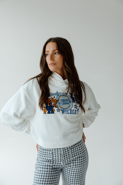 Kentucky Layer Patch Luxe Crop Hoodie