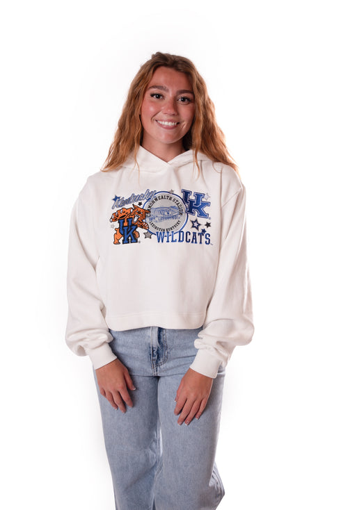 Kentucky Layer Patch Luxe Crop Hoodie