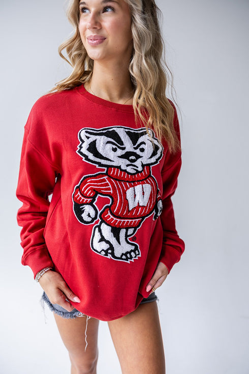 Wisconsin Mascot Chenille Comfort Crewneck