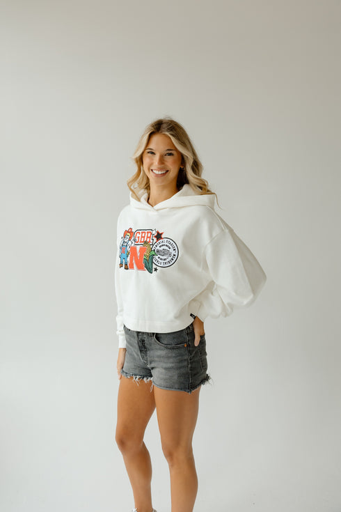 Nebraska Layer Patch Luxe Crop Hoodie