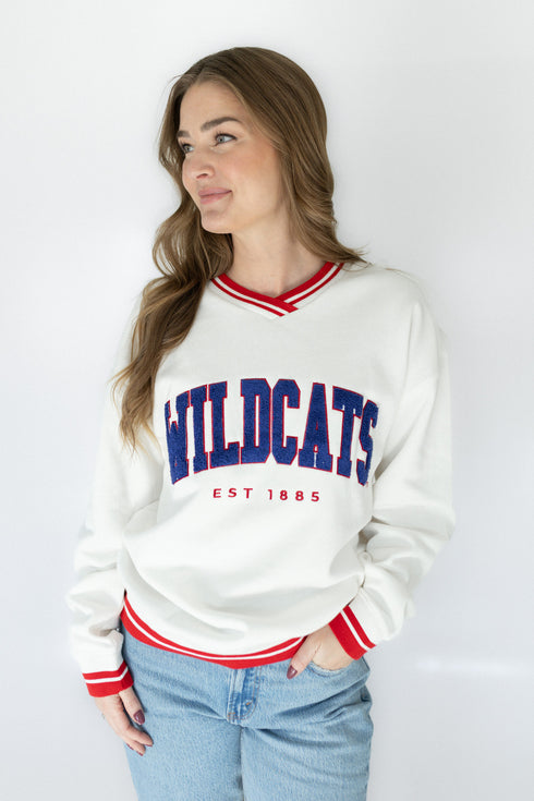 Arizona Allen Chenille Varsity V-neck Pullover