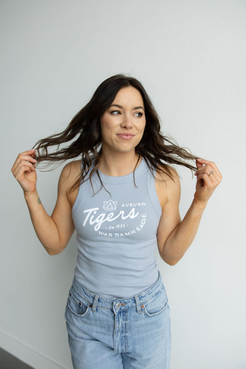 Auburn Kelly Curve Full Length Ribbed Basic Tank