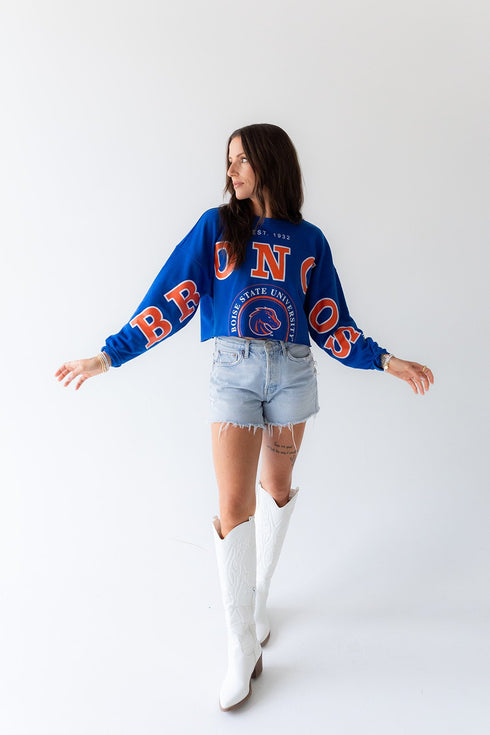 Boise State Phipps Split Sleeve Cropped Longsleeve