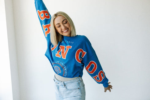Boise State Phipps Split Sleeve Cropped Longsleeve