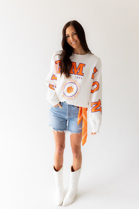 Clemson Philly Split Lantern Sleeve Crew